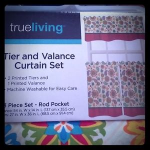 3 valance and tier curtain sets